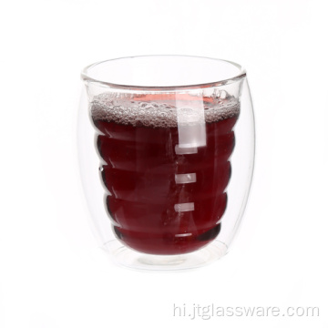 कॉफी के लिए बोरोसिलिकेट डबल वॉल ग्लास कप